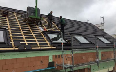 Neubau in der Breiteich – Dachdeckung, Abbund, Dachfenster, …
