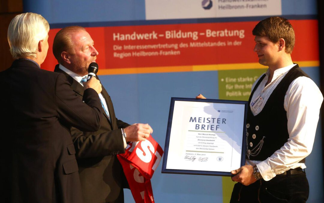 Marcel Klumpp – Bester Meister im Zimmererhandwerk 2016/2017